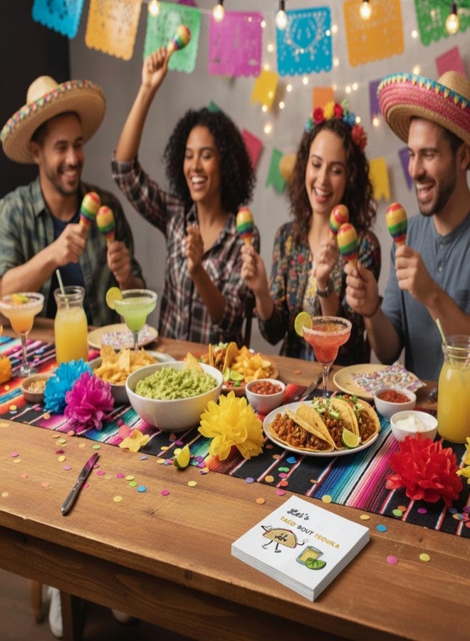 Cloverjoyed Taco and Tequila Cocktail Napkins, 50 Pack White, Funny Fiesta Napkin for Margaritas, Mexican Party Decorations, Cinco de Mayo, Bachelorette Supplies - Image 2